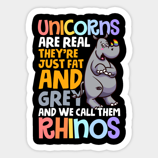 Funny Rhino Unicorns are Real, We Call Them Rhinos Gift Sticker by Ramadangonim